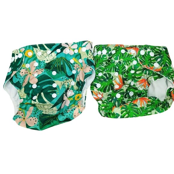 Reusable Waterproof Cloth Diapers With Tropical Print By Leekalos  Adjustable Sn - Picture 1 of 6